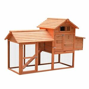 82" Deluxe Backyard Wood Chicken Coop Poultry Habitats Hutch House