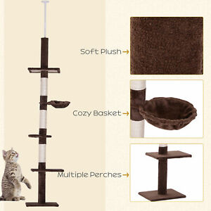 8.5ft Cat Climbing Tree 5-Tier Kitty Activity Center with Scratching Post