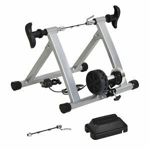 Indoor Magnetic Bike Bicycle Trainer Stand 5 Level Resistance Silver