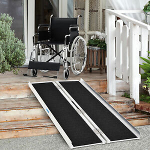 Portable Wheelchair Ramp Wheelchair Ramp for Steps 4' Aluminum Skidproof