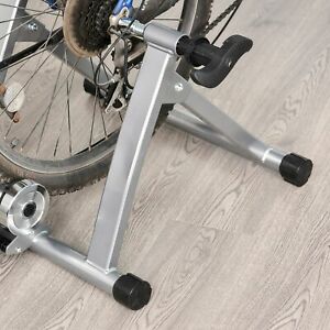 Indoor Magnetic Bike Bicycle Trainer Stand 5 Level Resistance Silver