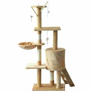 52" Multi-Level Cat Tree Kitty Activity Center Scratcher Tower Condo Beige