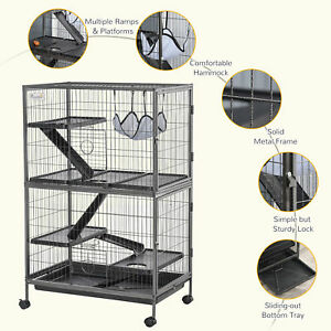 Pet Cage Small Animal Play House 5-Tier with Hammock and Ramps