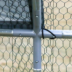 Large Metal Walk-In Chicken Coop Run Cage Outdoor Cover