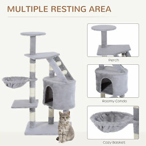 Cat Tree Condo Scratching Post Kitten Climb Furniture Activity Center 49"