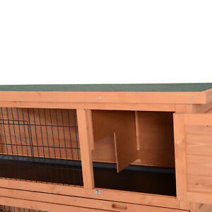 Rabbit Hutch Small Animal Pet House Yard Bunny Cage w/ Run & Tray Wooden