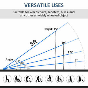 Portable Wheelchair Ramp Wheelchair Ramp for Steps 5' Aluminum Skidproof