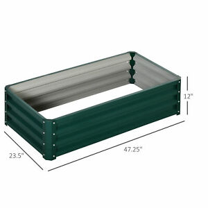 Raised Garden Bed Color Steel Planter Growing Box for Vegetables Flowers Green