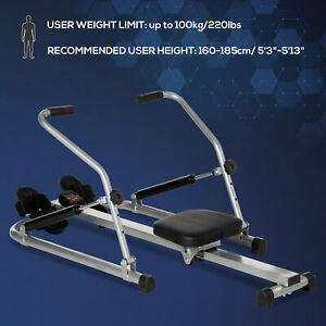 Rowing Machine with 4 Level Resistances and Digital Monitor for Home Gym