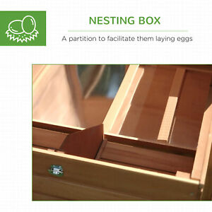 73.5" Deluxe Wooden Chicken Coop Hen Poultry Pet Cage W/ Run Nesting Box Tray