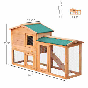 Large Rabbit Hutch Chicken Coop Guinea Cage Wooden Pet House