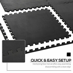 Soft Interlocking Floor Mats 216 Square Feet Waterproof Exercise Workout