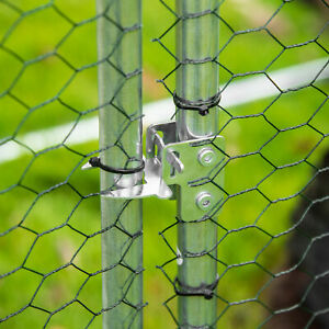 Walk In Chicken Run Galvanized Chicken Coop Hen House w/ Water-Resist Cover