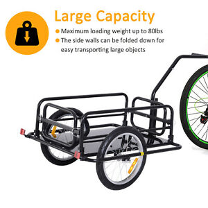 Folding Bicycle Cargo Trailer Luggage Trailer Garden Patio Tool Black