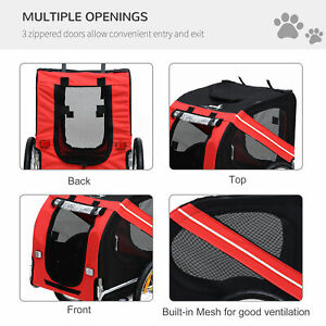 Pet Trailer Dog Bike Carrier w/ Hitch High Quality Red Black