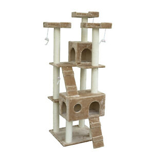 Multi- Level Cat Scratcher Tree Condo Kitten House Post Bed Toys Cat Furniture