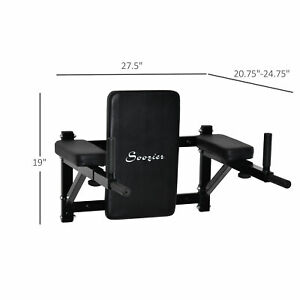 Wall Mounted Dipping Knee Raise Station Triceps Leg Dip Raise Bars Rack