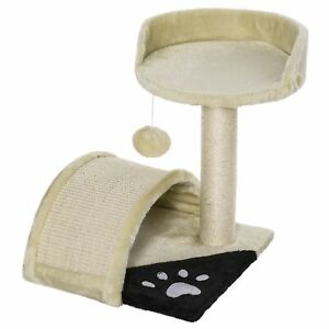 18" Cat Scratching Tree Kitten Towers Activity Center Pet Post Beige