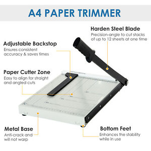 Paper Trimmer A4 Paper Guillotine 12" Cut Length 12 Sheet