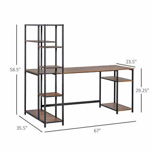 HOMCOM Home Office Writing Desk w/ Display Shelf Study Computer Table