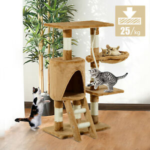 38” Cat Activity Tree Tower Kitten Center Scratching Pet Furniture Brown