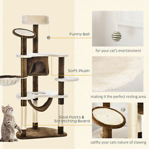 Cat Scratching Tree Bed Condo House Furniture Post Bed Toys