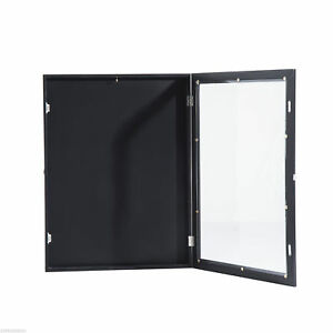 31.5” Hockey Jersey Display Case Frame Shadow Box Football Baseball Black Wood