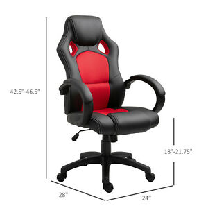 Office Chair Racecar Style Gaming High Back Executive Adjustable Swivel Seat