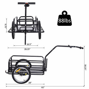 Folding Bicycle Cargo Trailer Luggage Trailer Garden Patio Tool Black