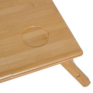 28" Foldable Bamboo Laptop Stand Notebook PC Desk Table Stand Bed Tray Drawer