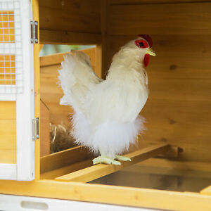 Outdoor Pet House Chicken Coop with Removable Tray, Nesting Box, Run, Ramp