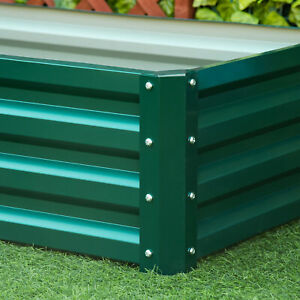 Raised Garden Bed Color Steel Planter Growing Box for Vegetables Flowers Green