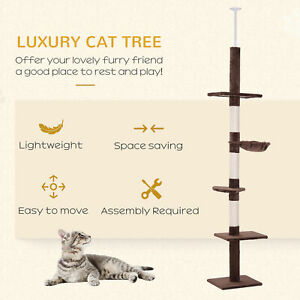 8.5ft Cat Climbing Tree 5-Tier Kitty Activity Center with Scratching Post