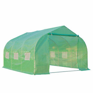 11.5x10ft Walk-In Greenhouse Plant Grow Tent Portable Garden Green