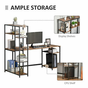 HOMCOM Home Office Writing Desk w/ Display Shelf Study Computer Table