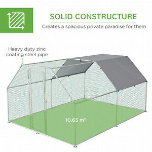 Large Metal Walk-In Chicken Coop Run Cage Outdoor Cover