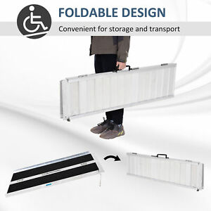 Portable Wheelchair Ramp Wheelchair Ramp for Steps 4' Aluminum Skidproof