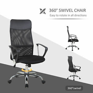 Executive Office Chair High Back Mesh Chair Seat Office Desk Chairs, Black