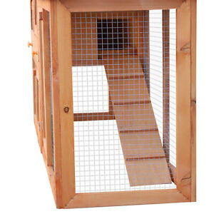 Large Rabbit Hutch Chicken Coop Guinea Cage Wooden Pet House