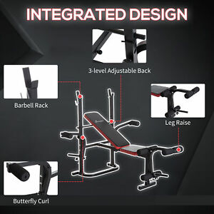 59" Multi-Function Adjustable Weight Training Bench Gym Fitness Lifting Bench