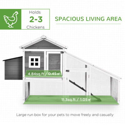 Deluxe Chicken Coop, Small Pet Habitat w/ Outdoor Run, Removable Cleaning Tray 196393066768