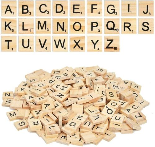 400pcs Wooden Alphabet Letter Crafts Wooden Tiles Decorations For DIY Home Event