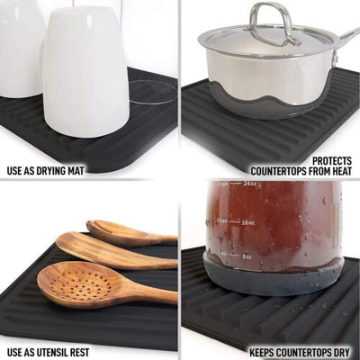 Rectangle Heat Resistant Mat Kitchen Silicone Non-slip Trivet Pot Pan Holder CA