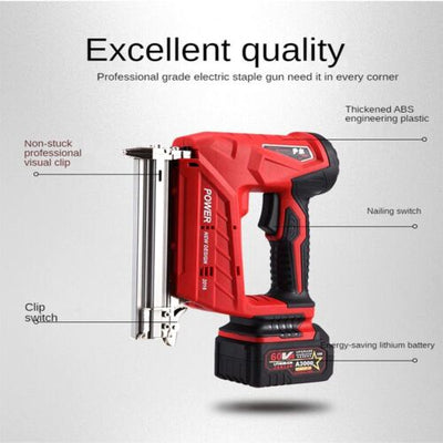 Electric Nail Gun Portable Rechargeable Tacker Stapler Power Tools For Furniture