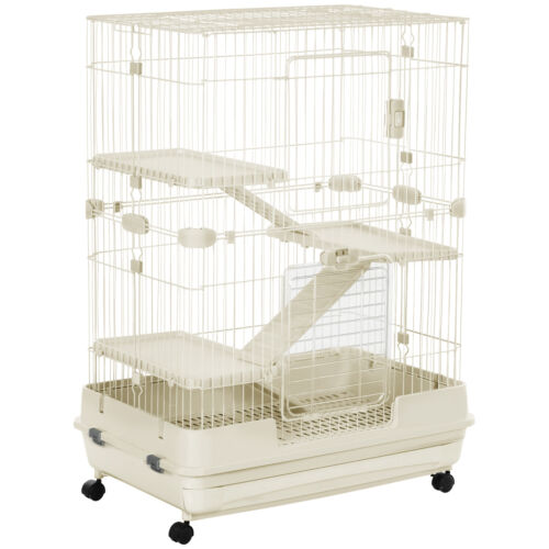 4-Level Hamster or Small Animal Hutch/Cage, White, 43.25&quot; H 842525186469