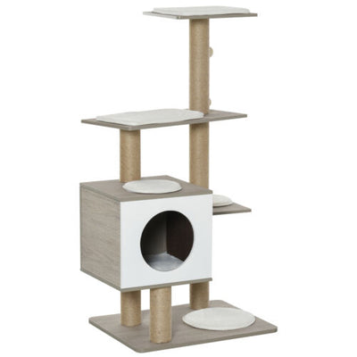 Cat Tree Tower w/ Jute Scratching Posts Condo Cushion Perch 23.5&quot; x 19&quot; x 48&quot;