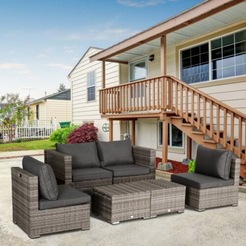 8pc Outdoor Patio Furniture Set All Weather Wicker Rattan Sofa Chair