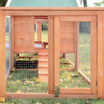 Double Level Rabbit Cage Exclosure w/ Ramp Run, Asphalt Roof for Outdoor Use 700729269978