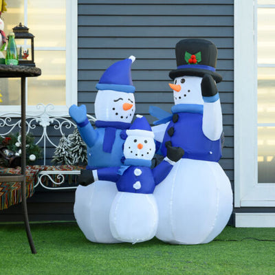 4FT Tall Large LED Lighted Christmas Inflatable Snowmen Holiday Decorations