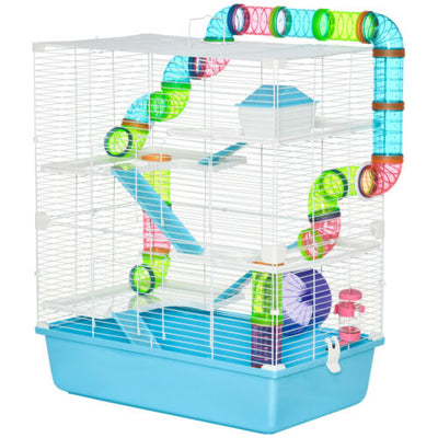 Extra Large Hamster Cage with Wheel, Portable Handles, Tubes and Tunnels System